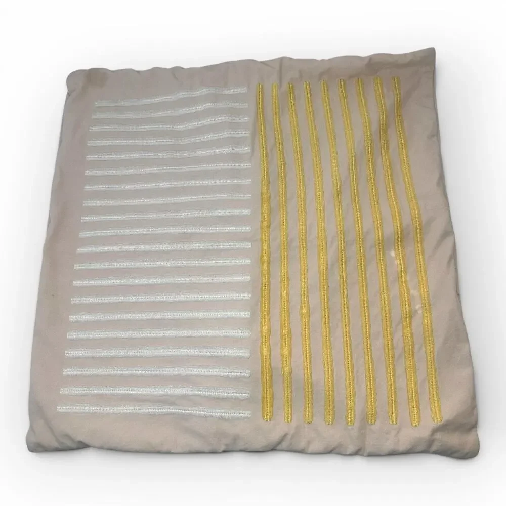West Elm Embroidered Lines Pillow Cover 24